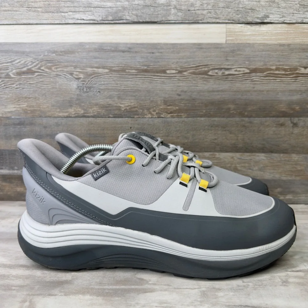 Kizik London AT Mens Size 11.5 Wide Sneakers Hands-Free Slip On Grey All-Terrain